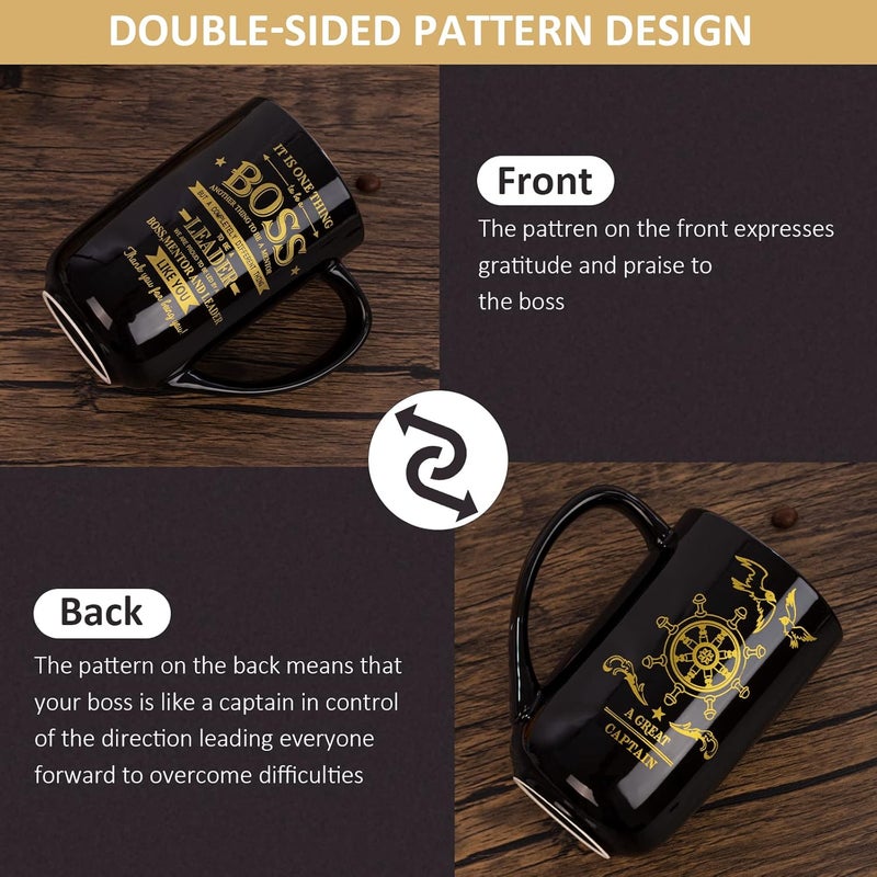 Doublewhale Boss Gifts - Best Bosses Day Gifts for Men Women - Funny Office Christmas Appreciation Gift for Boss Lady, Manager, Leader Female Male Birthday, Large 18 Oz Metal Glaze Ceramic Mug with Nice Gift Box - Image 2